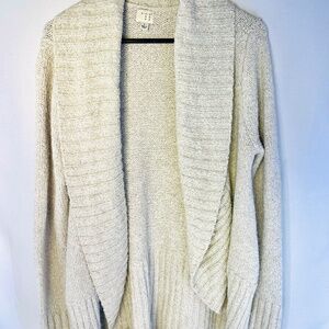 A New Day Brand Cable Knit Cardigan Sweater Beige